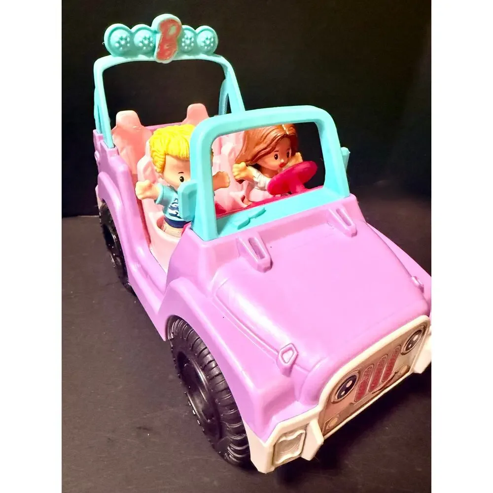 Fisher-Price Little People Barbie Beach Cruiser toy car 2 original figures sound